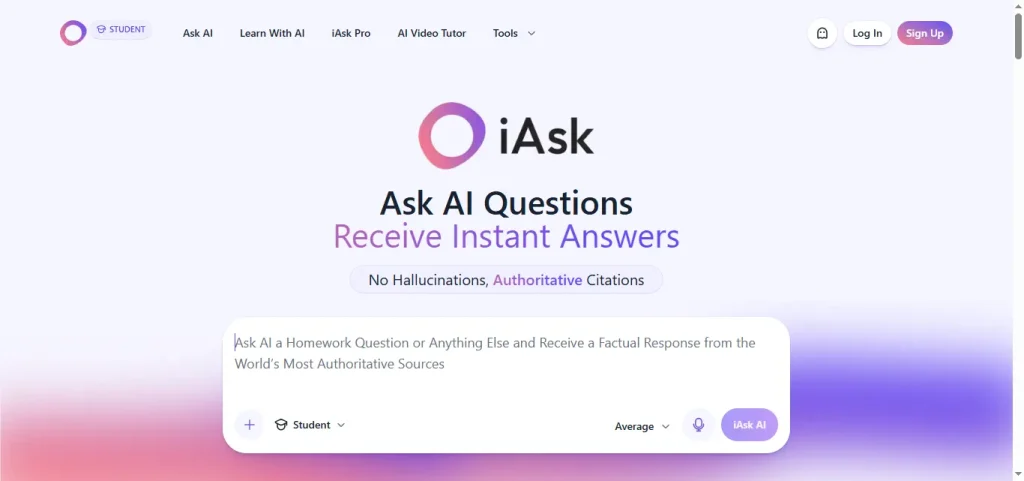 Ask AI Questions · Question AI Answer Engine · Free AI Homework Helper - iAsk AI for Homework Help
